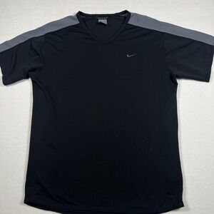 Vintage Y2K Nike Sphere Black & Grey Textured Athletic Shirt Mens Size XL